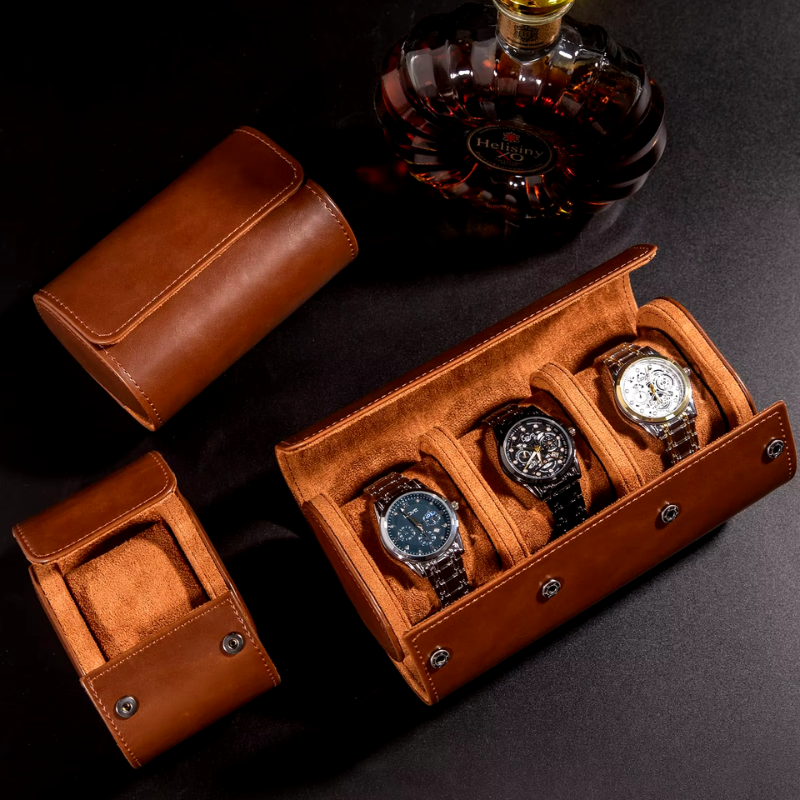 Porta-Relógio em Couro