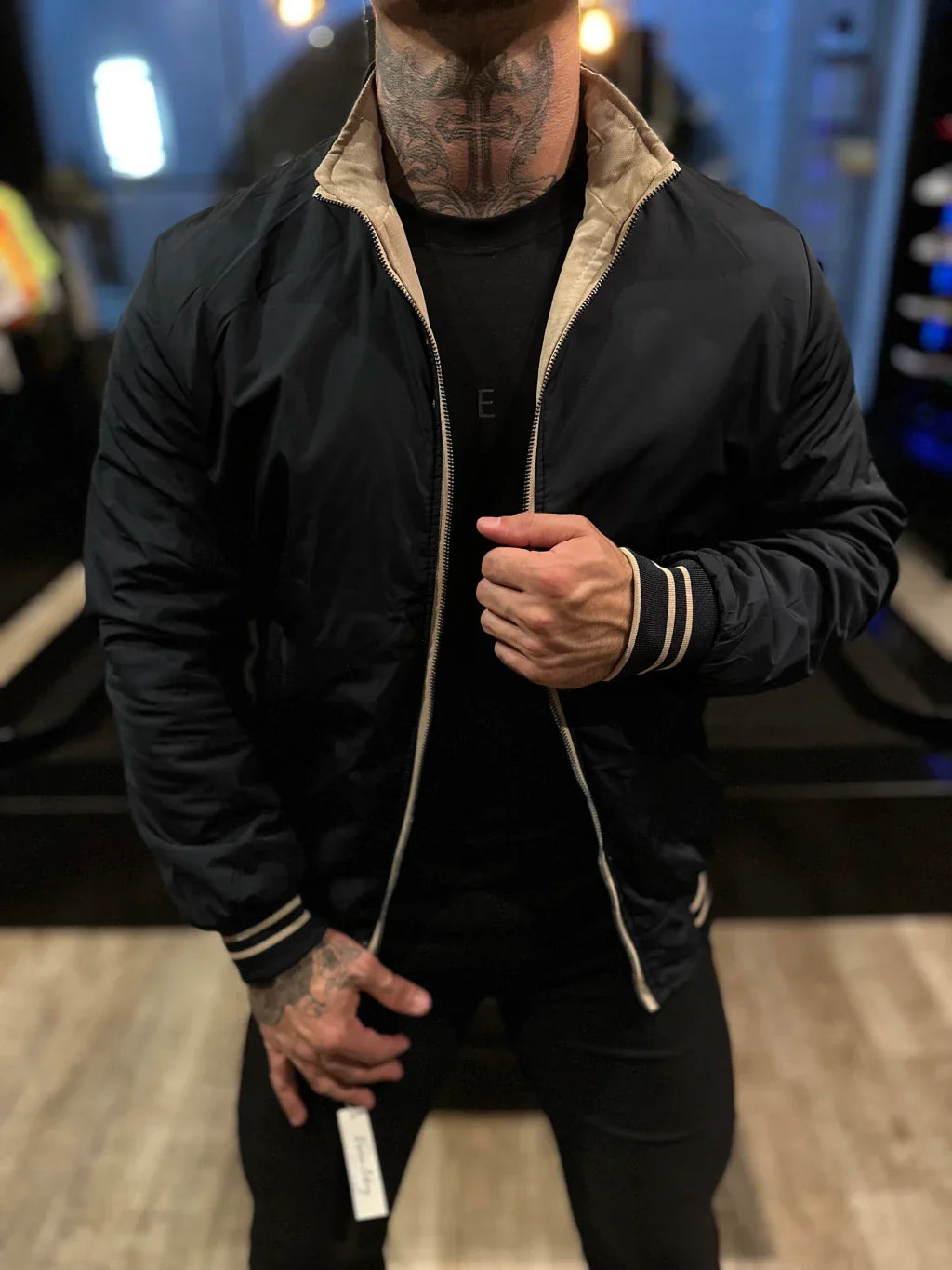 JAQUETA PREMIUM CASUAL REVERSIVEL BEGE/PRETA