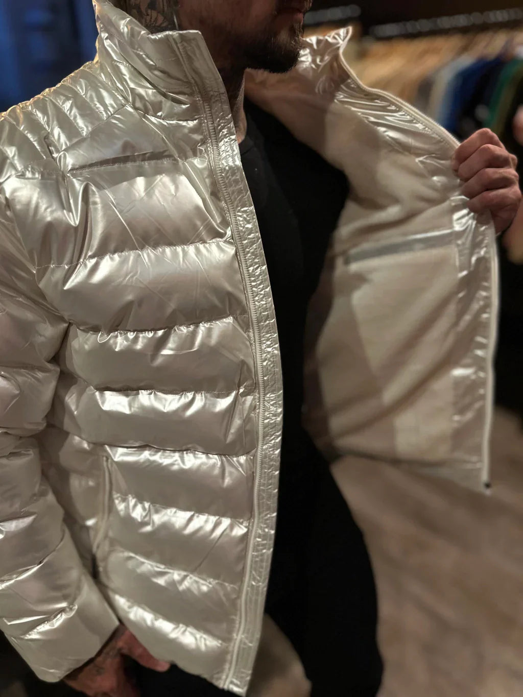 JAQUETA PUFFER PREMIUM PEROLIZADA BRANCA