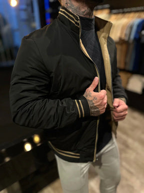 JAQUETA PREMIUM CASUAL REVERSIVEL CAQUI/PRETA