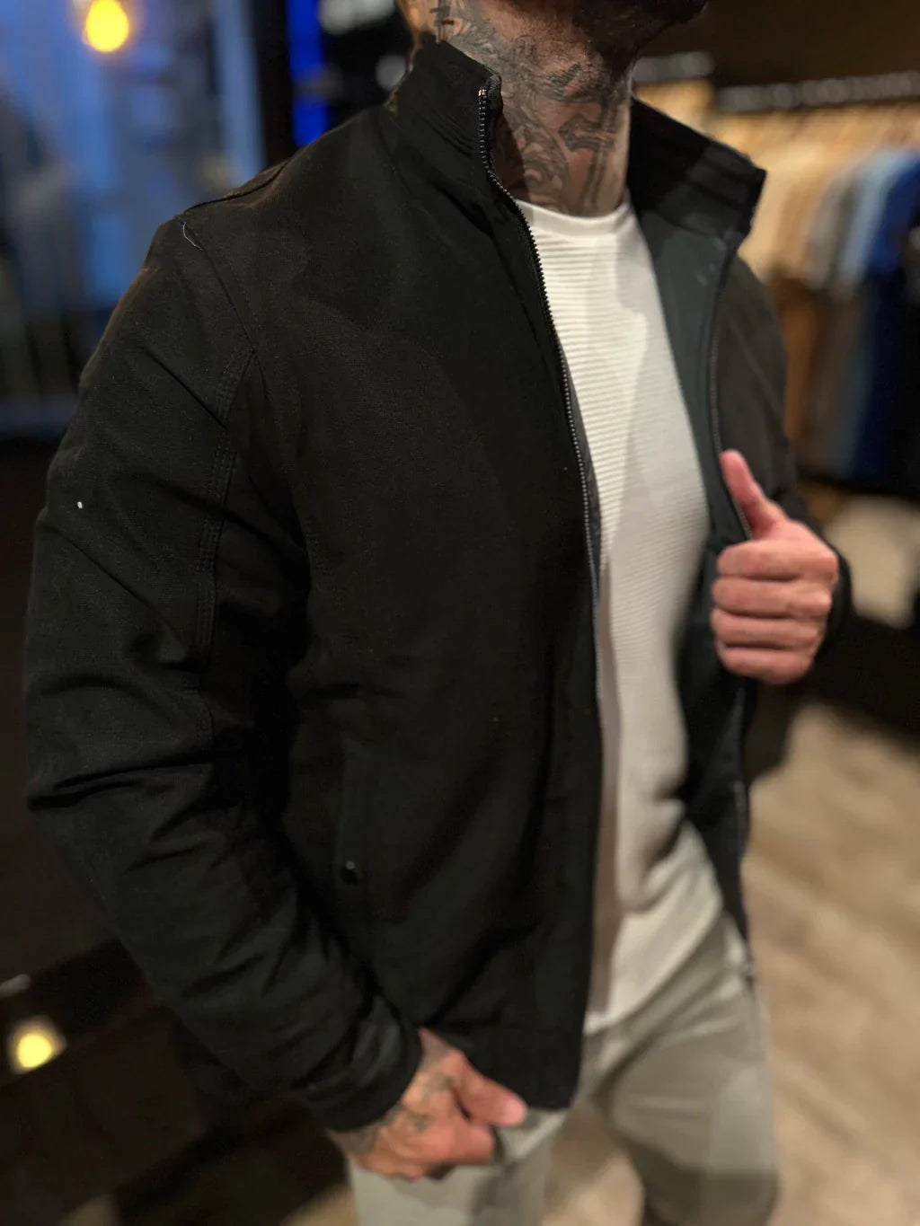 JAQUETA PREMIUM CASUAL REVERSIVEL PRETA/CHUMBO